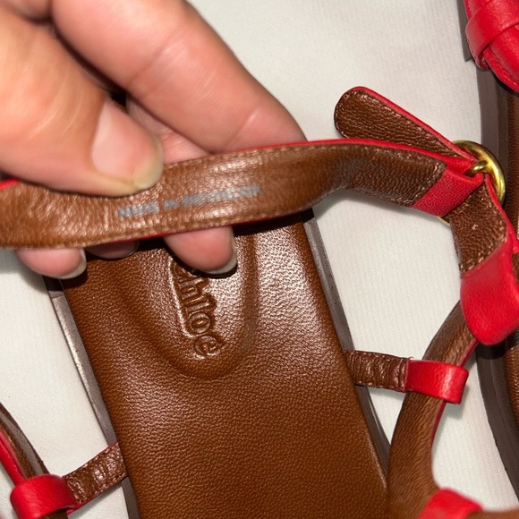 See by Chloe red leather sandals - Picture 5 of 10